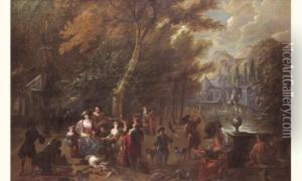 Pieter Gysels Et Philipps 
Augustyn Immenraet (anvers 1621 - 1691) Et (anvers 1627 - 1679) Oil Painting - Pieter Gysels