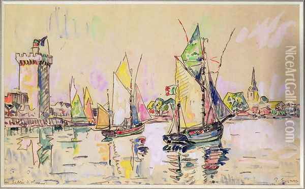 Sailing Boats at Les Sables-d'Olonne Oil Painting - Paul Signac
