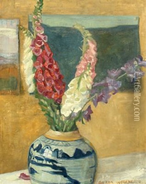 Thimbles And Bellflower In Bojan Oil Painting - Gerda Wegener