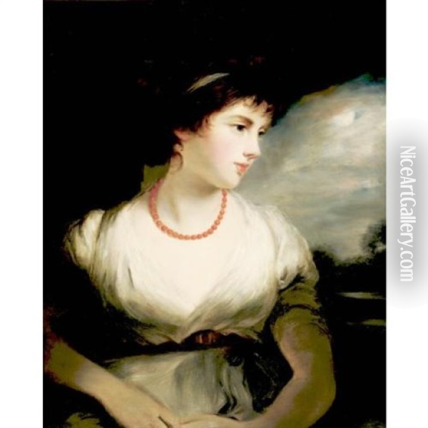 Portrait Of The Countess Of Oxford Oil Painting - Sir John Hoppner