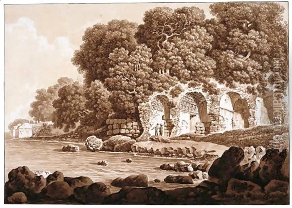 The Ruins Of Cicero's Villa At Mola Di Gaeta Oil Painting - Franz Keisermann