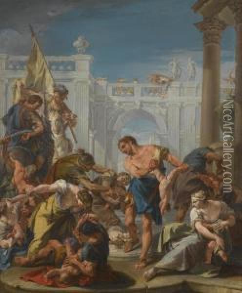The Massacre Of The Innocents Oil Painting - Sebastiano Ricci