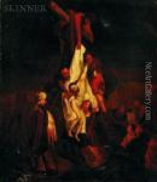 Descent For The Cross Oil Painting - Rembrandt Van Rijn