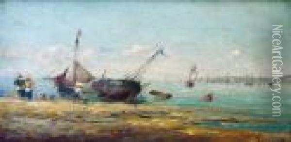 Lodzie Na Brzegu Morza Oil Painting - Victor-Gabriel Gilbert