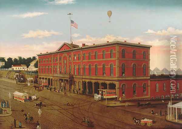 The Third Avenue Railroad Depot Oil Painting - William H. Schenck