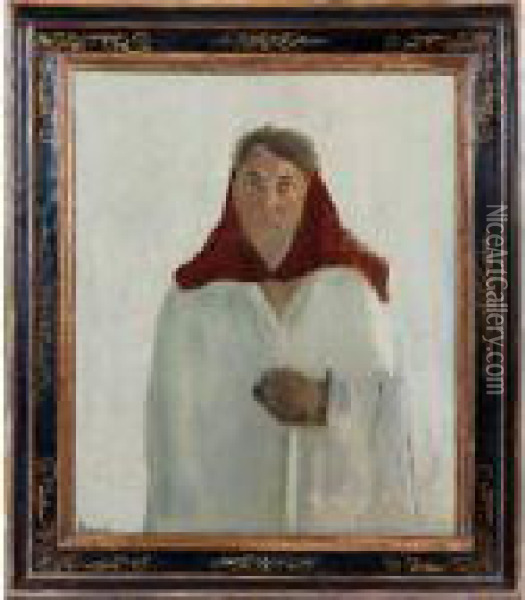Autoportrait Au Chle Oil Painting - Christian Berard