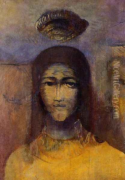 Mysterious Head Oil Painting - Odilon Redon