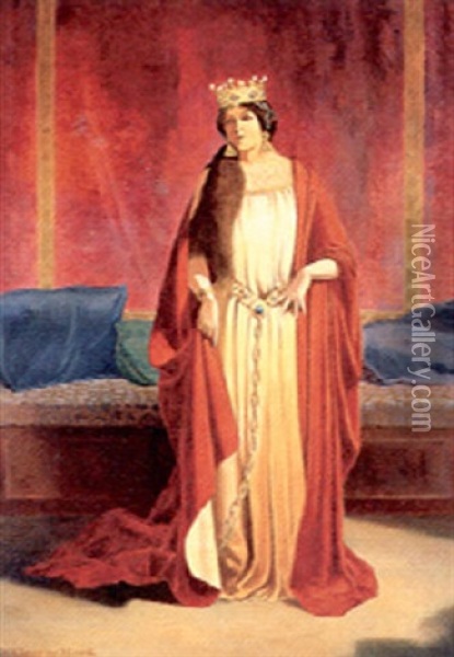 Standing Queen With Chain Oil Painting - George Washington Hood