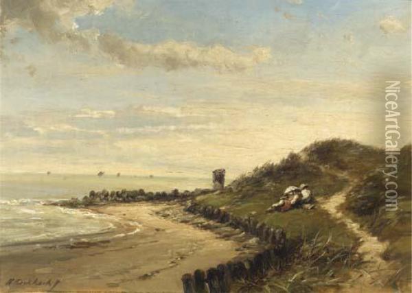 A Picknick In The Dunes Oil Painting - Hermanus Jr. Koekkoek