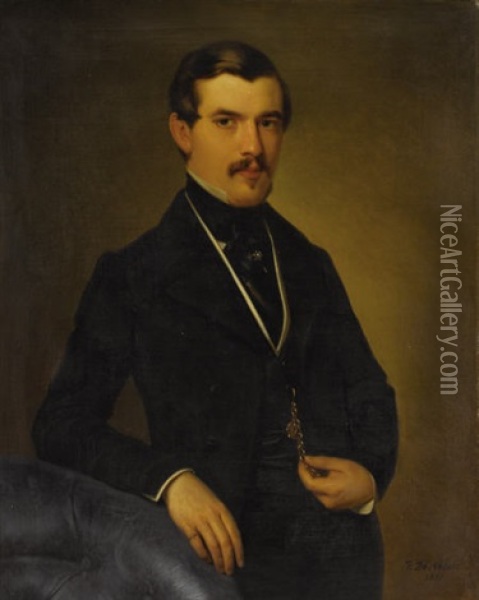 Portrait Of A Young Aristocrat Oil Painting - Henry de Nobele