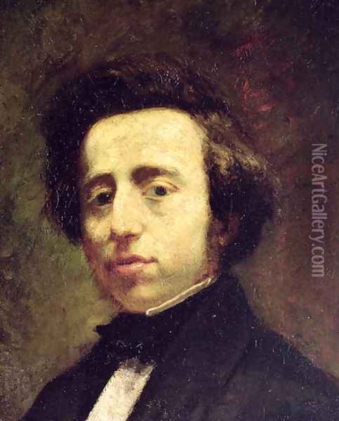 Portrait of Frederic Chopin (1810-49) Oil Painting - Thomas Couture