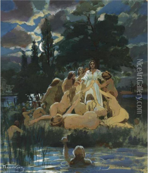 Mermaids Oil Painting - Konstantin Egorovich Egorovich Makovsky