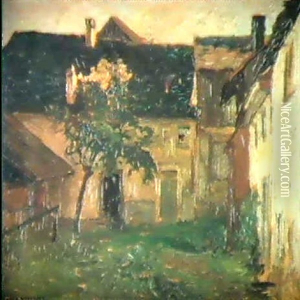 Innenhof In Eschenz Oil Painting - Fritz Voellmy