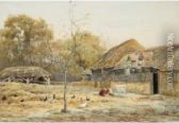 The Farmyard Oil Painting - James Edward Grace
