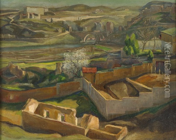 Landschaft Mit Ruinen Oil Painting - Georg Trautmann