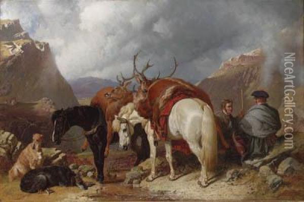 The Return From Deer Stalking Oil Painting - John Frederick Herring Snr