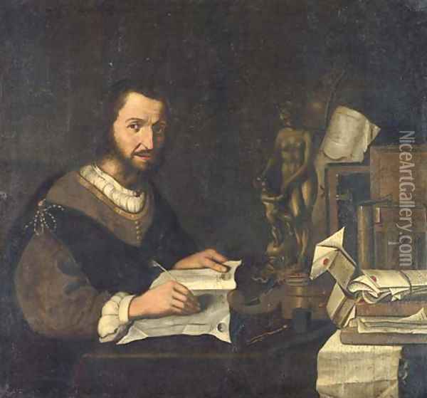 Portrait of a connoisseur Oil Painting - Pieter Gerritsz. van Roestraeten