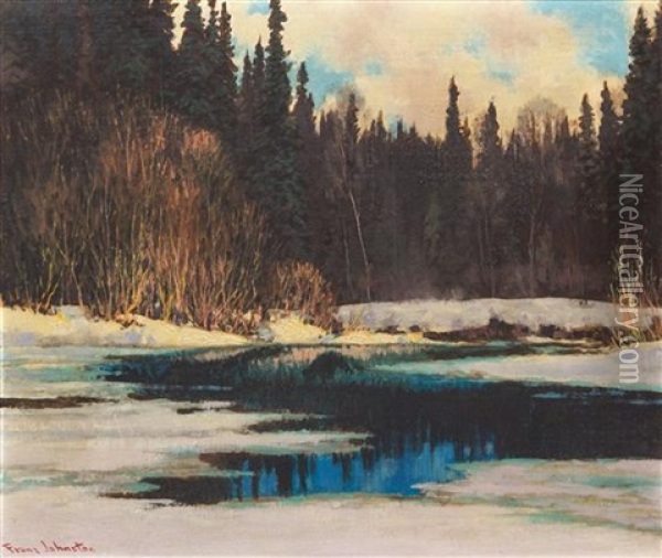 Blue Pools Of Silence Oil Painting - Francis Hans Johnston
