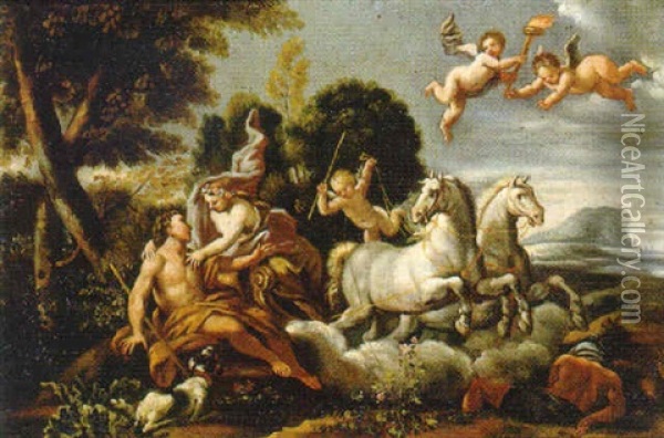 Venus Y Adonis Oil Painting - Filippo Lauri