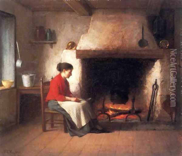 By the Hearth Oil Painting - Platt Powell Ryder