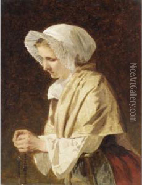 Boulogne Fisherwoman Oil Painting - James Hayllar