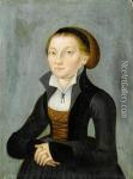 Portrait Of Katharina Von Bora Oil Painting - Lucas The Elder Cranach