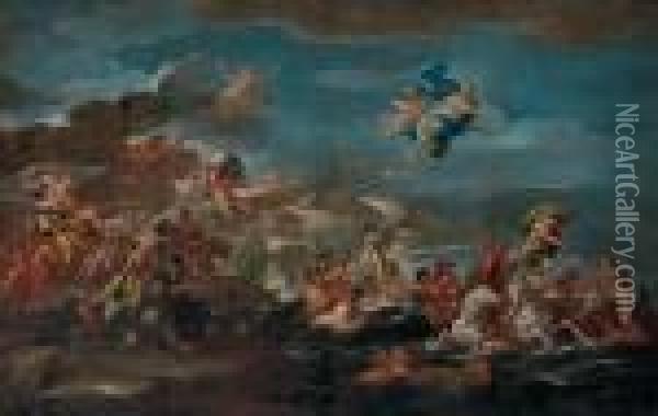 The Triumph Of Bacchus And Neptune And Amphitrite Oil Painting - Luca Giordano