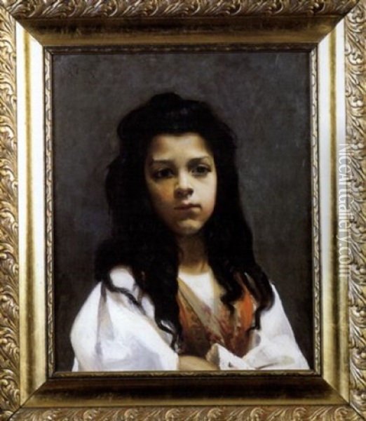 Portrait Of A Girl Oil Painting - Kazimierz Olpinski