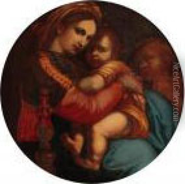 Madonna And Child Oil Painting - Raphael (Raffaello Sanzio of Urbino)