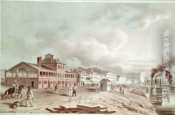 Front Street, St. Louis, Missouri, 1840 Oil Painting - John Caspar Wild