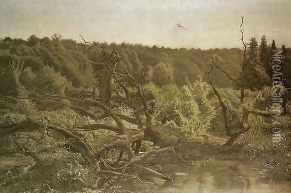 Forest Oil Painting - Jozef Chelmonski