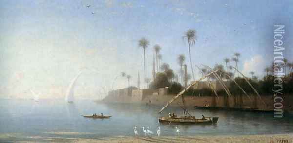 A view of Beni Souef, Egypt Oil Painting - Charles Theodore Frere