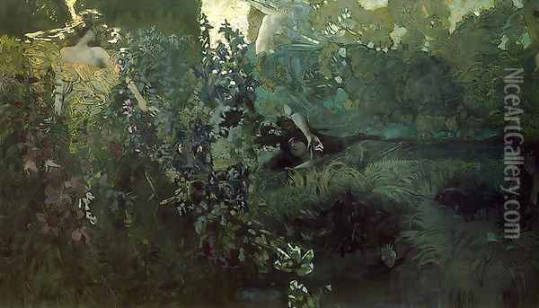 Morning Oil Painting - Mikhail Aleksandrovich Vrubel