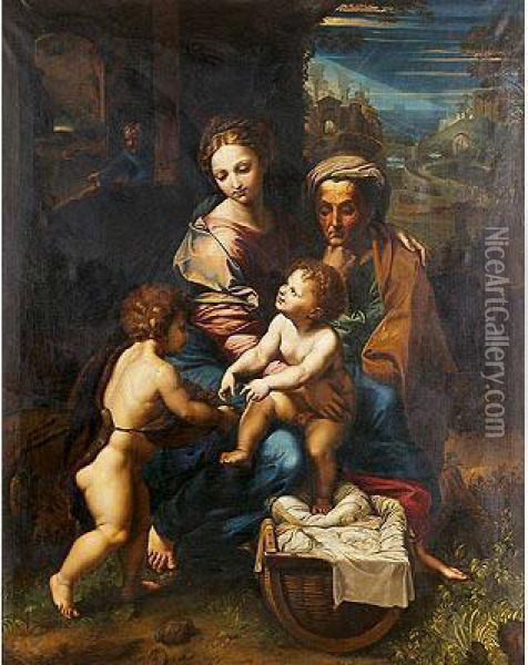 Sagrada Familia, Llamada La Perla Oil Painting - Raphael (Raffaello Sanzio of Urbino)