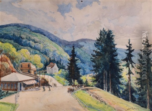 Pejzaz Gorski Oil Painting - Jan Rubczak