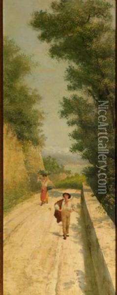 Contadini In Liguria Oil Painting - Giacinto Bo