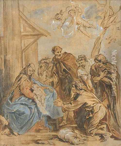 The Adoration of the Shepherds Oil Painting - Jan van Boeckhorst
