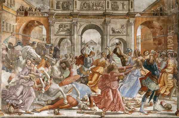 Slaughter of the Innocents 1485-90 Oil Painting - Domenico Ghirlandaio