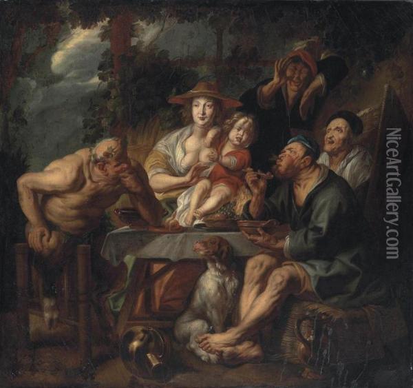 Satyr And Peasant Oil Painting - Jacob Jordaens