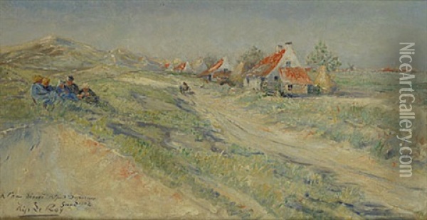 Een Zomerdag In De Hollandse Duinen Oil Painting - Hippolyte Leroy