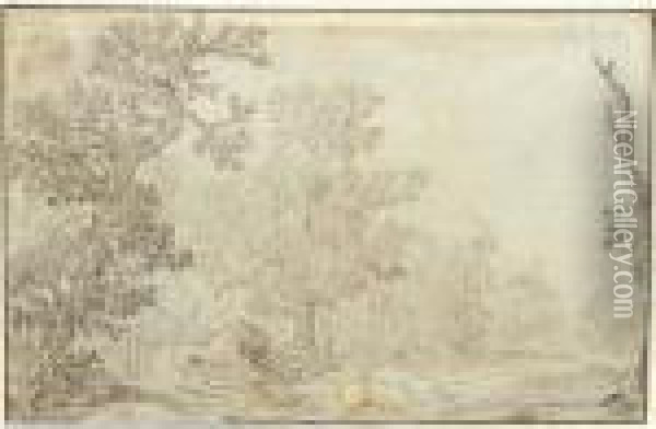 View Of A Clearing In A Wood Oil Painting - Jan van Goyen
