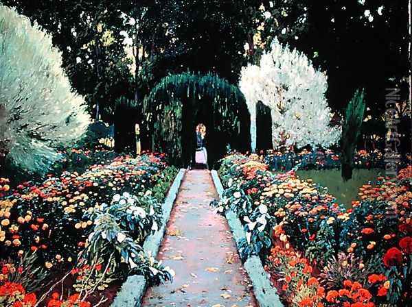 The Garden, 1908 Oil Painting - Santiago Rusinol i Prats