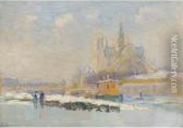 Notre Dame De Paris Et Le Quai De La Tournelle Oil Painting - Albert Lebourg