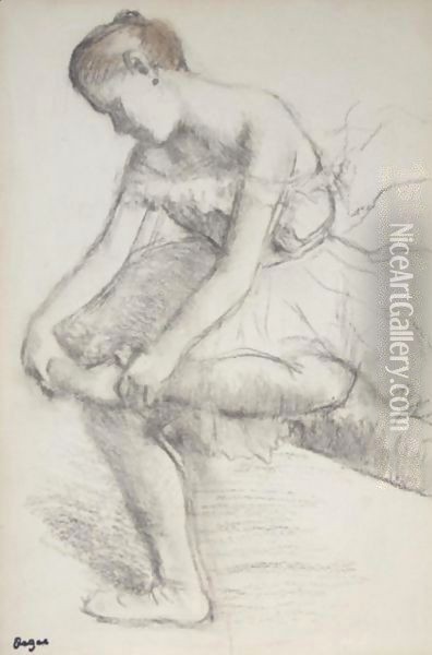 Danseuse Assise Oil Painting - Edgar Degas