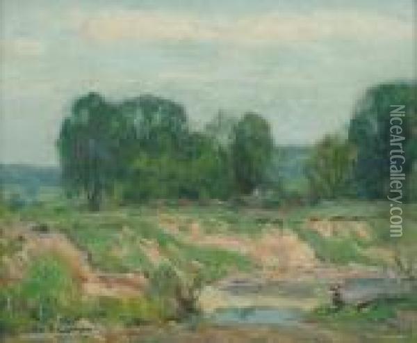 Along The Creek Oil Painting - John Fabian Carlson
