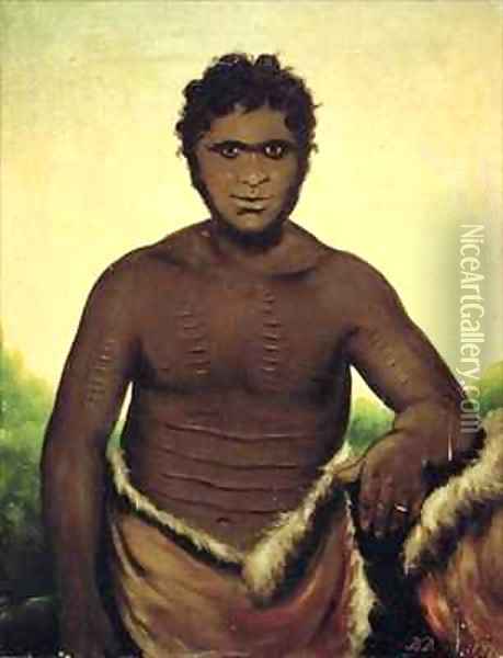 Tasmanian Aborigine Oil Painting - Benjamin Duterrau