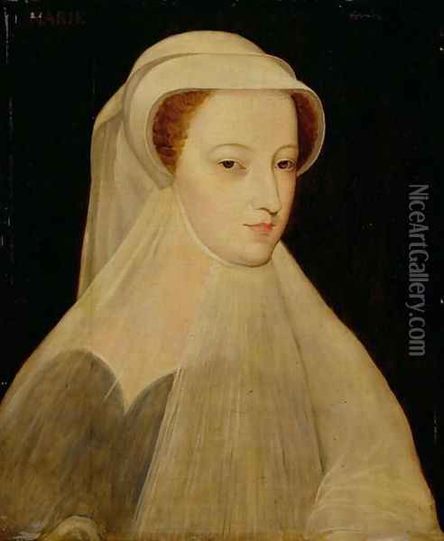 Mary, Queen of Scots in white mourning Oil Painting - Francois Clouet