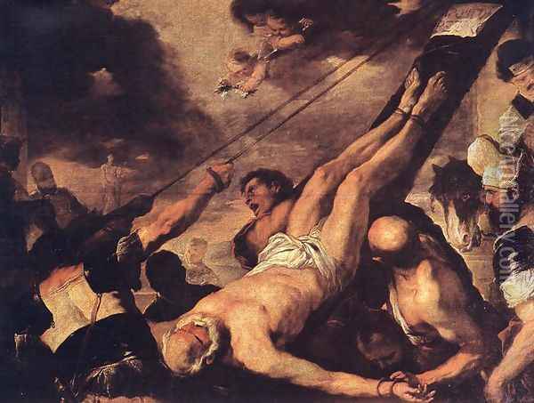 Crucifixion of St. Peter c. 1660 Oil Painting - Luca Giordano