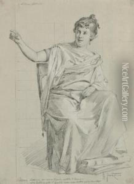 Weibliche Sitzende Figur Oil Painting - Giacomo Favretto