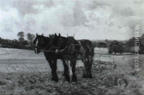 The Plough Team Oil Painting - John Rabone Harvey